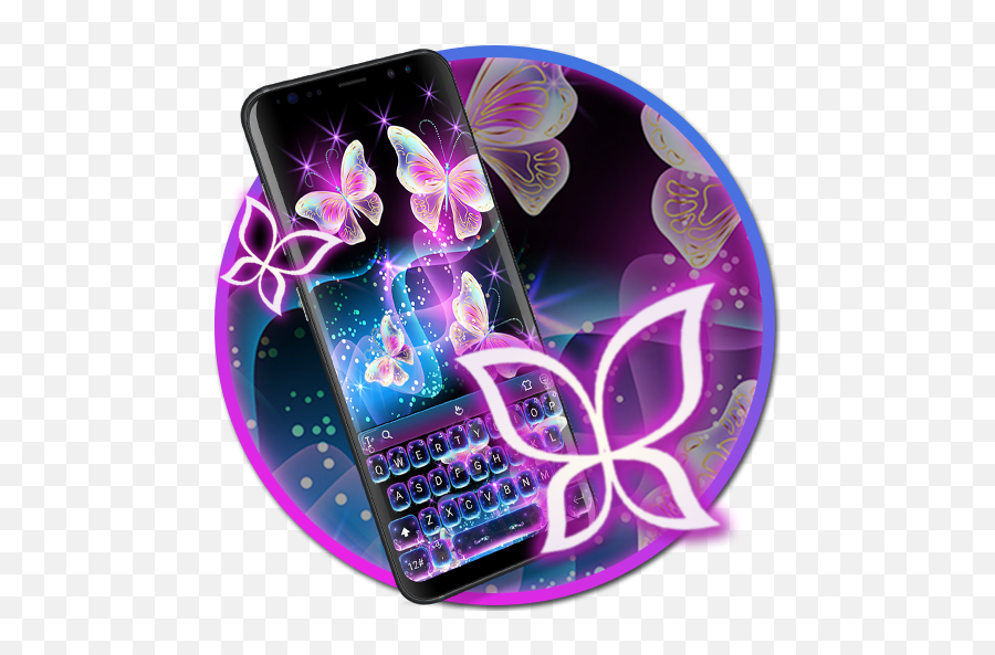 Emoji Purple Neon Keyboard - Mobile Phone,Neon Emoji Keyboard