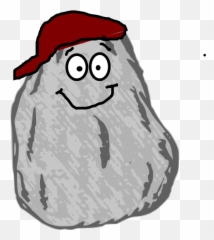 Rock With Face Clipart - Art Free Emoji