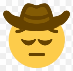 Shock Emoji Png - Pensive Cowboy
