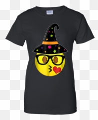 Funny Halloween Emoji Witch Nerd Kissy - Soccer Gender Reveal Shirts,Emoji Witch