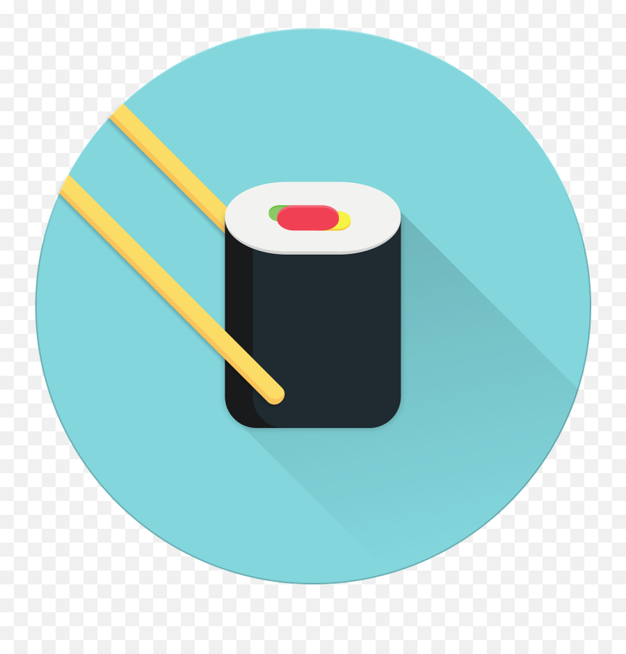 Sushi Material Design Food Chopsticks - Japanese Circle Emoji,Sushi Roll Emoji