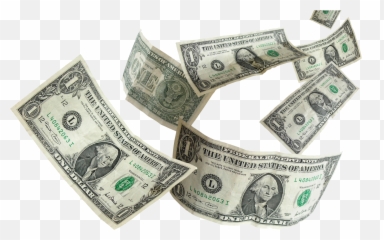 Money Clipart - Falling Dollar Bills Transparent Background Emoji