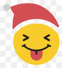 Characters Of People Holding Positive Emotico - Santa Emoji Transparent Background