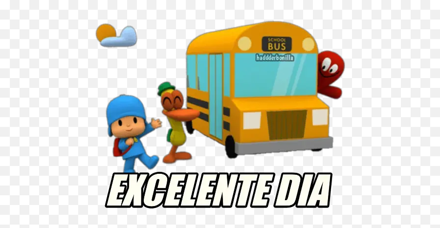 Pocoyo Phrases In Spanish Stickers For Whatsapp - Clip Art Emoji,School Bus Emoji