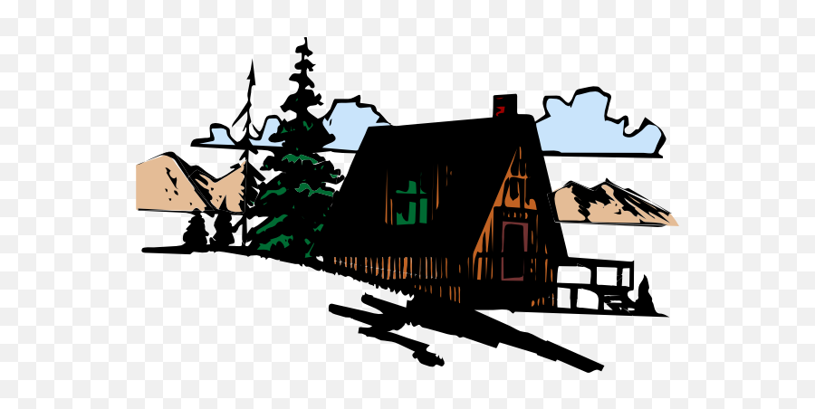 Log Cabin Clip Art Download Image Famclipart - Clipartix Mountain Vacation Clip Art Emoji,Cabin Emoji