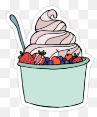 Tumblr - Frozen Yogurt Sticker Emoji,Molester Moon Emoji