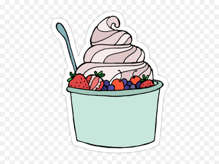 Tumblr - Frozen Yogurt Sticker Emoji,Molester Moon Emoji