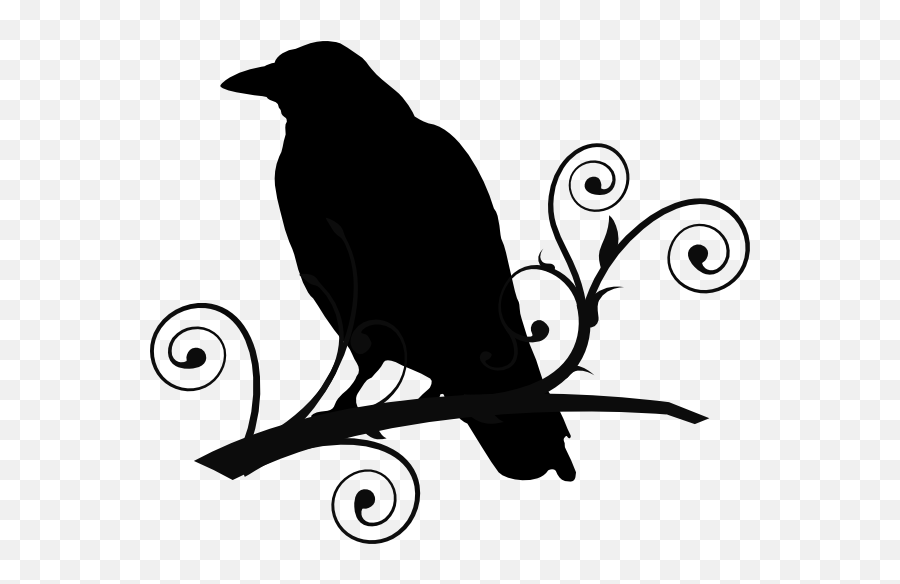 Crow Silhouette - Silhouette Raven Clipart Emoji,Raven Bird Emoji