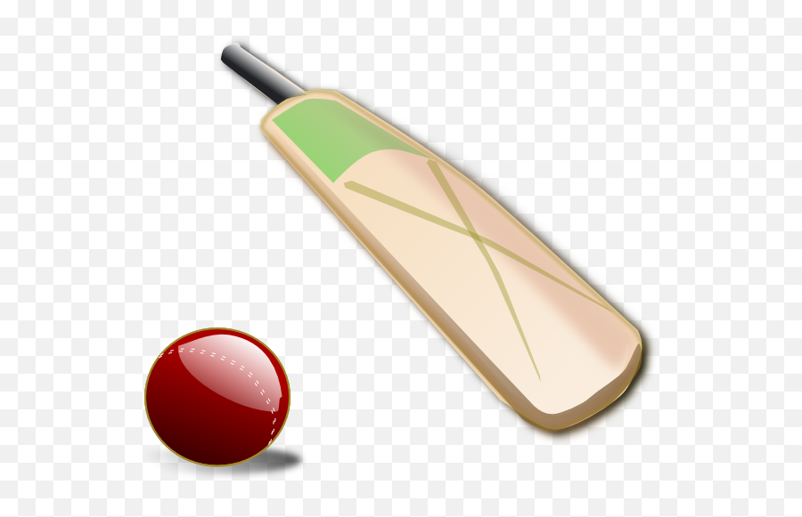 Bat And Ball Clipart - Cartoon Cricket Bat And Ball Emoji,Cricket Emoji