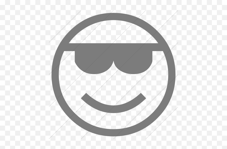 Iconsetc Simple Dark Gray Classic Emoticons Smiling Face - Simple Face With Sunglasses Emoji,Black Emoticons