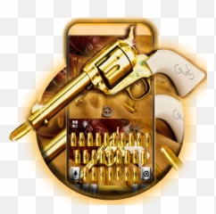 Download Western Gold Gun Keyboard Theme 1 - Western Gold Gun Emoji,Gun Emojis