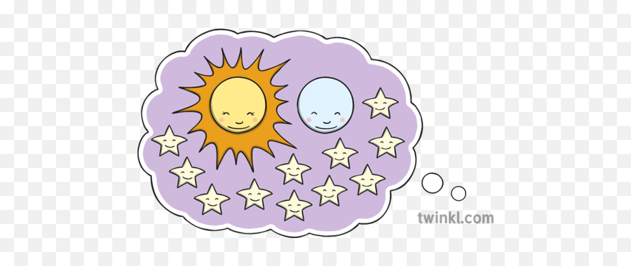 Dream Of Bowing Sun Moon And Stars 3 Illustration - Circle Emoji,Bowing Emoticon