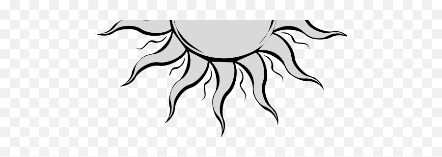 Sun Banner Download Black And White Huge Freebie Download - Half Sun Clip Art Emoji,Black And White Sun Emoji