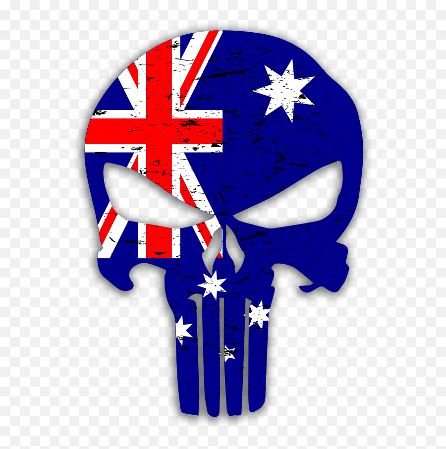 Punisher Skull Australian Flag Pattern - Australia Punisher Skull Emoji,Australian Flag Emoji