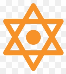 Six Pointed Star With Middle Dot Emoji For Facebook Email - Orange Star Of David,Star Emojis