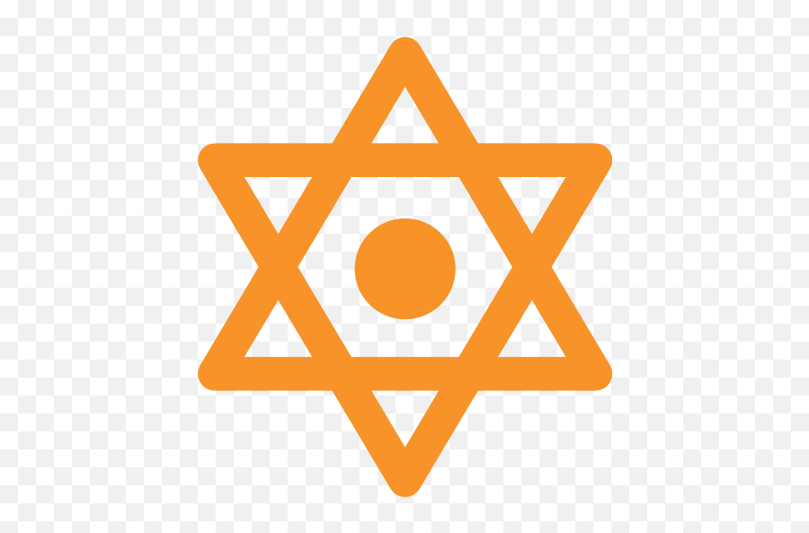 Six Pointed Star With Middle Dot Emoji For Facebook Email - Orange Star Of David,Star Emojis