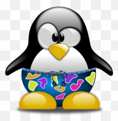 Tux In Shorts - Penguin Swimming Clip Art Emoji
