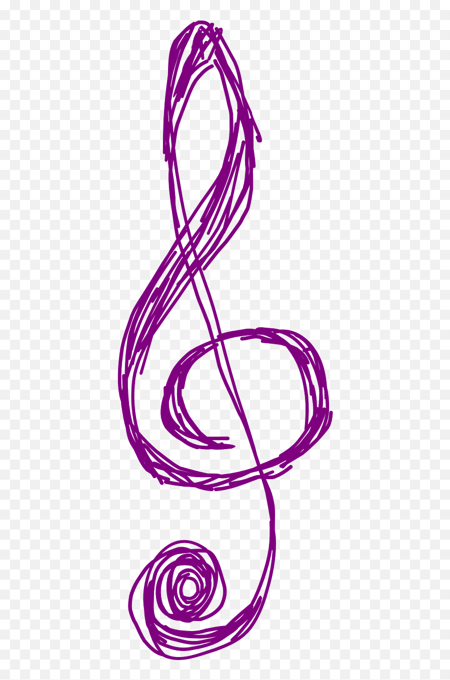 Clef Music Purple Treble Note - Treble Clef Hand Drawn Emoji,Purple Emoji Keyboard