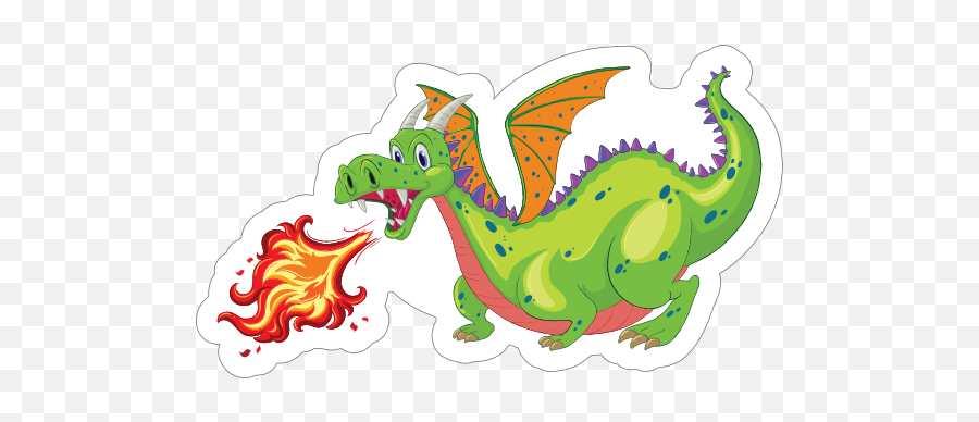 Cute Green Fire Breathing Dragon Sticker - Fire Breathing Dragon Clipart Emoji,Old Man Boy Ghost Emoji