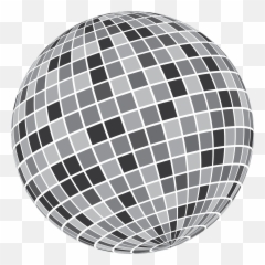 Grey Black White Disco Ball Transparent Png - Emoji