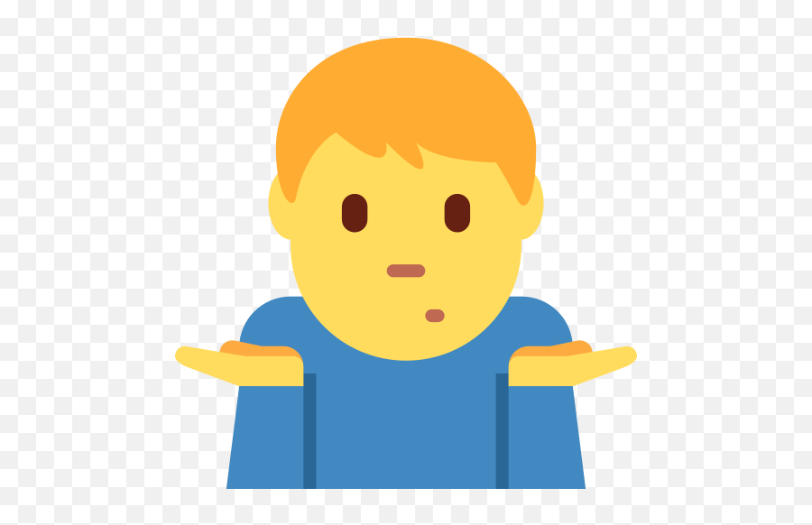 Man Shrugging Emoji - Male Shrug Emoji,Shoulder Shrug Emoji
