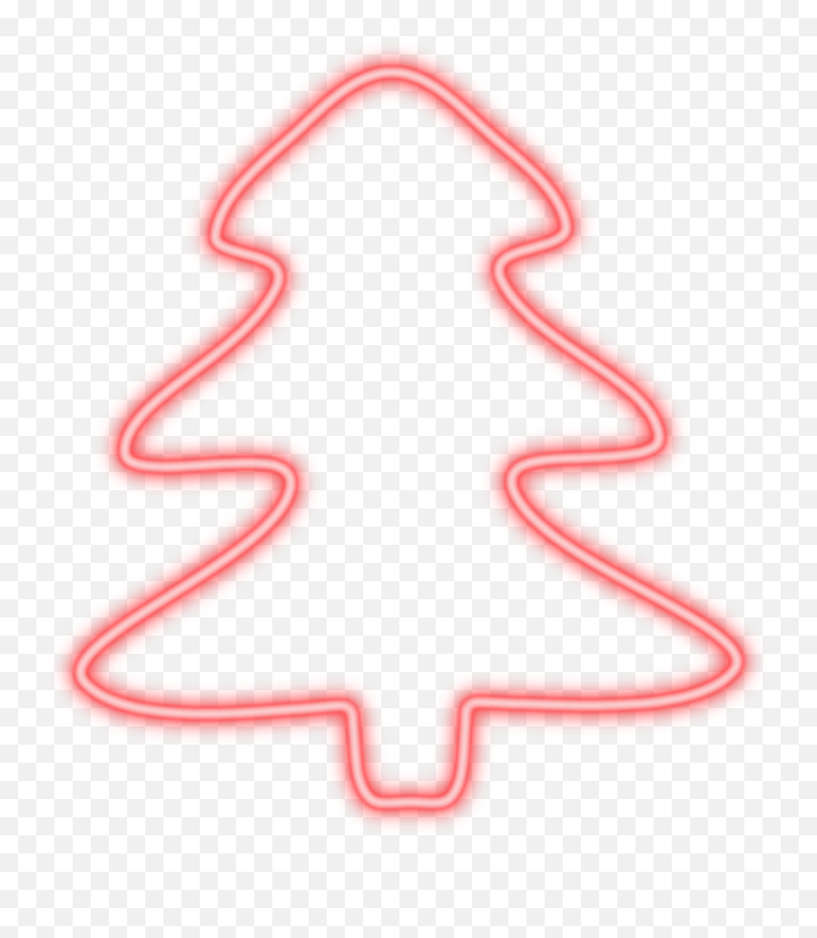 Christmas Tree Neon Red Christmas - Transparent Neon Christmas Tree Emoji,Emoji Christmas Decorations