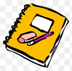 Pencil Eraser And Journal Clip Art - Writing Notebook Clipart Emoji