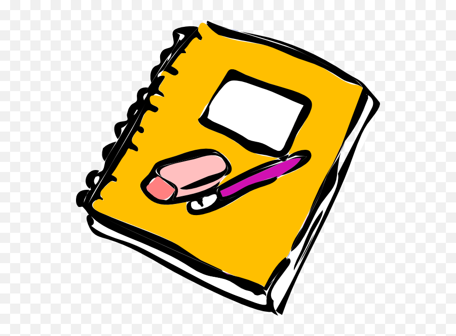 Pencil Eraser And Journal Clip Art - Writing Notebook Clipart Emoji,Eraser Emoji