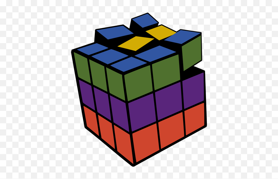 Rubiks Cube Vector Illustration - Cube Emoji,Ice Cube Emoji