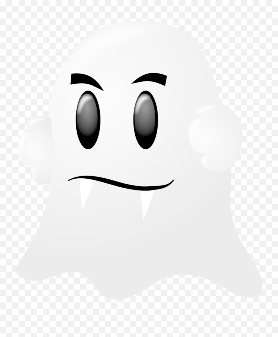 Clip Art Image - Cartoon Ghost Emoji,Emoticon Black And White