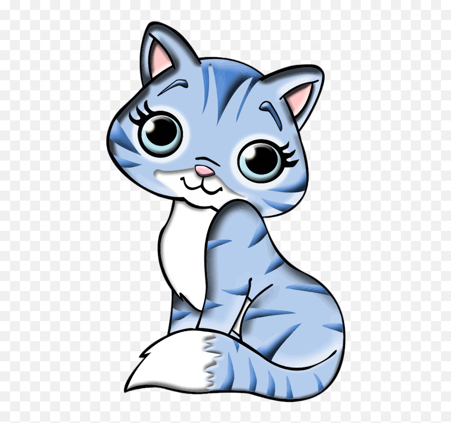 Library Of Kitty Cat Vector Black And White Library Png - Blue Cat Clipart Emoji,Caterpillar Emoji