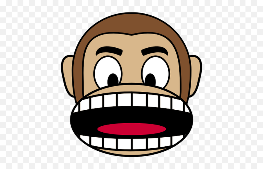 Angry Monkey - Cartoon Monkey With Big Mouth Emoji,Emojis