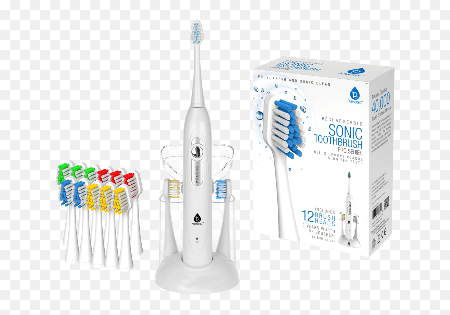 Pursonic S430 Sonic Toothbrush With 12 Brush Heads 10 - Toothbrush Emoji,Drop The Mic Emoji Iphone