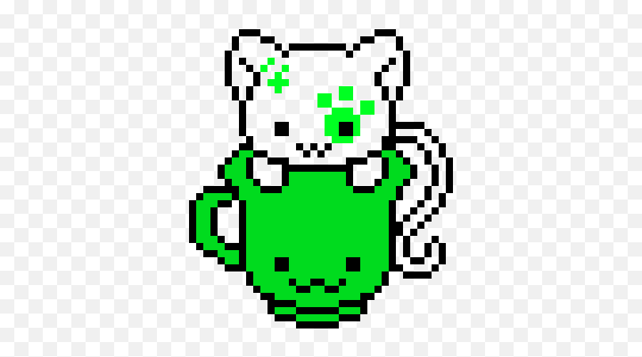 Kitty Tea Pixel Art Maker - Grid Minecraft Pixel Art Anime Emoji,Tea Emoticon