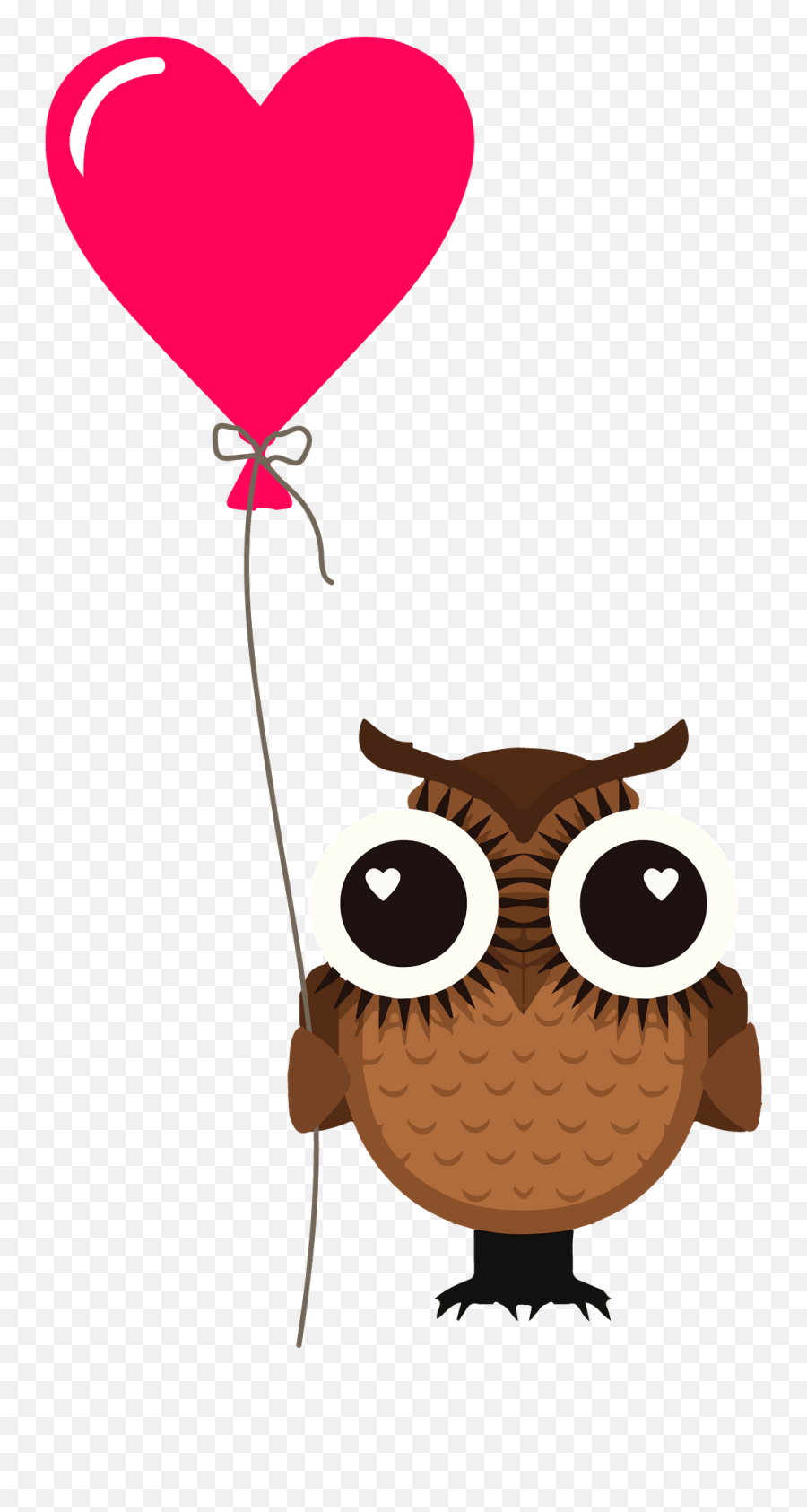 Owl With Heart Balloon Clipart Free Download Transparent - Balloon Emoji,Emoji Owl