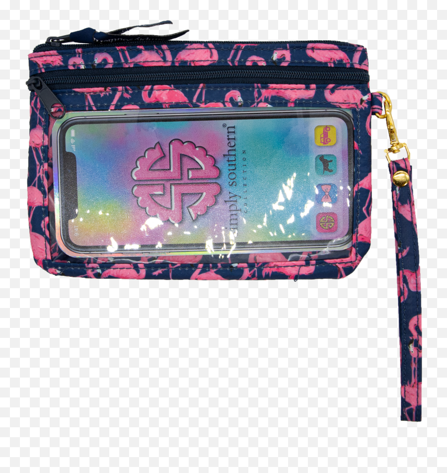 Simply Southern Phone Flamingo Wristlet - Simply Southern Emoji,Flamingo Emoji