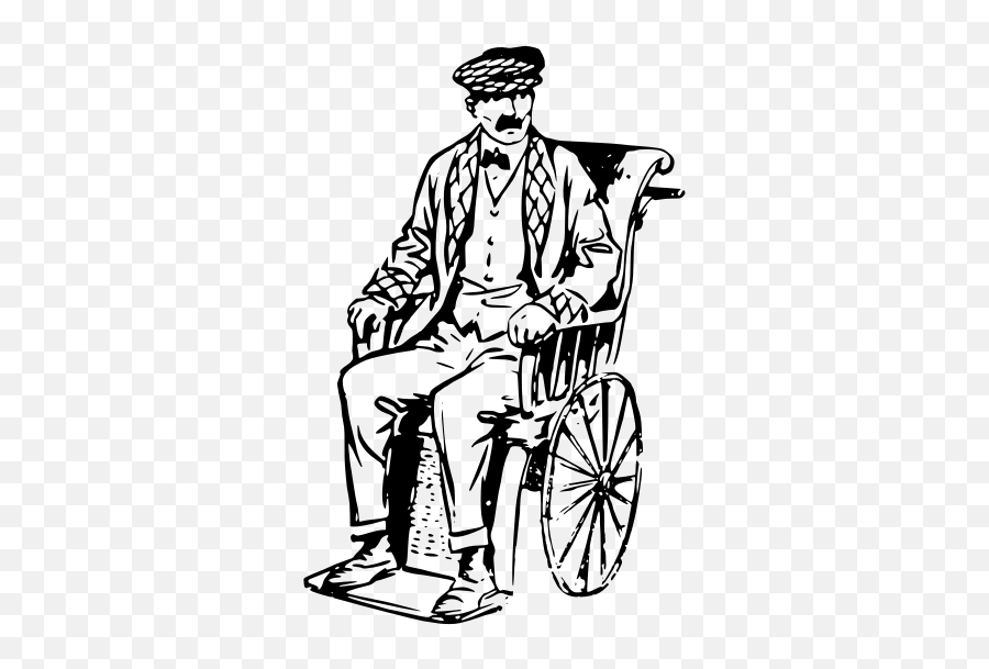 Man Sitting In A Wheelchair Vector Clip Art - Man In The Wheel Chair Drawing Emoji,Family Emoji