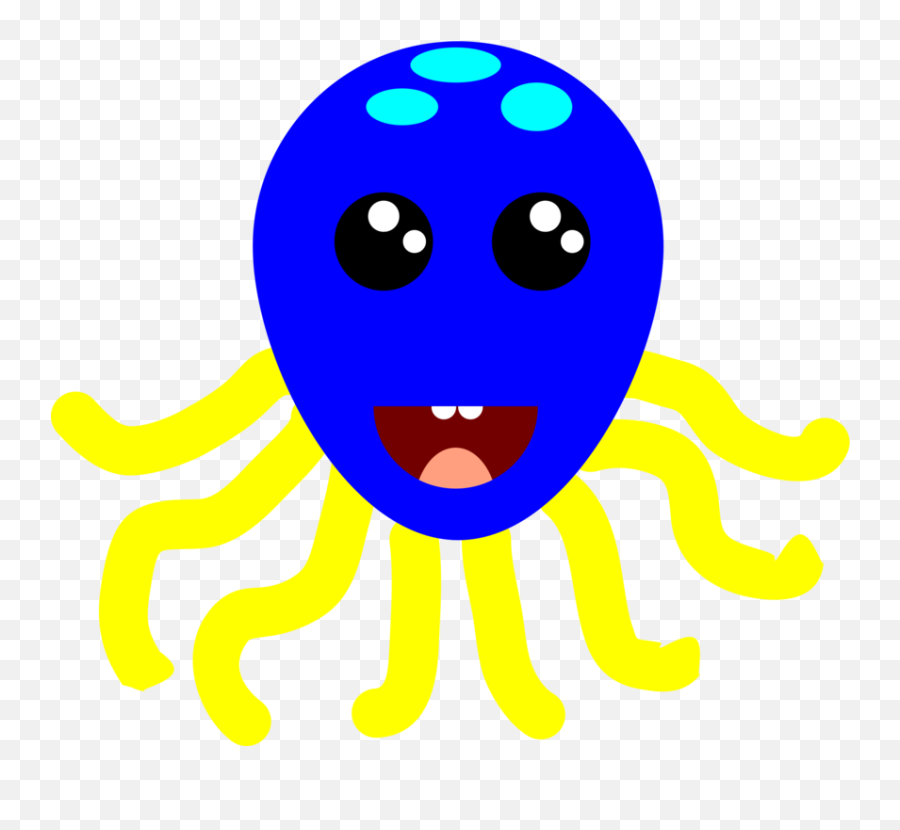Emoticon Blue Electric Blue Png Clipart - Clip Art Emoji,Squid Emoticon