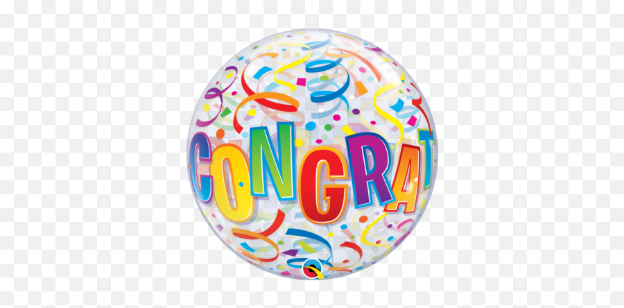 22 Qualatex Bubble Balloon - Congratulations Around Party Balloon Emoji,Emoji Graduation Party