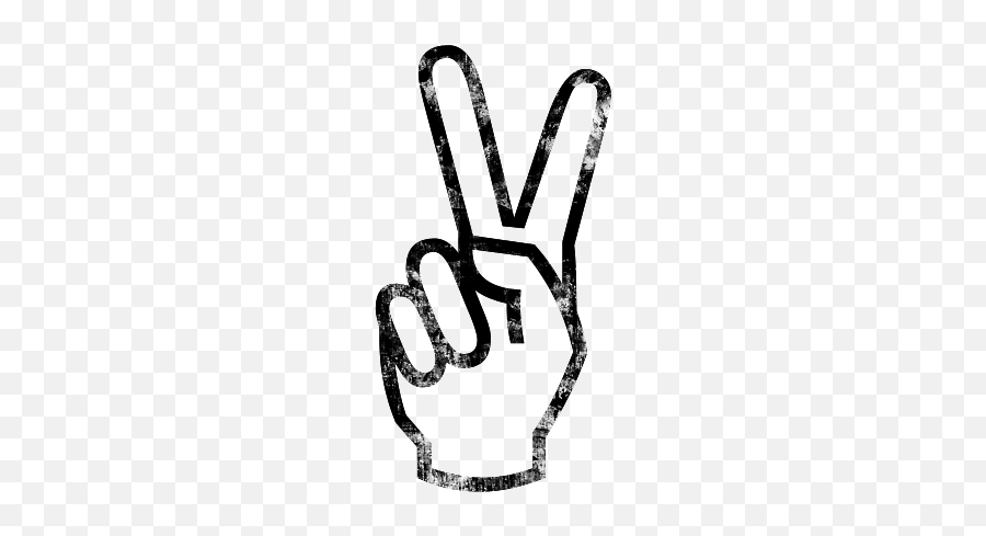 Finger Peace Sign Transparent Png - Peace Sign Hand Transparent Background Emoji,Peace Sign Emoji Black And White