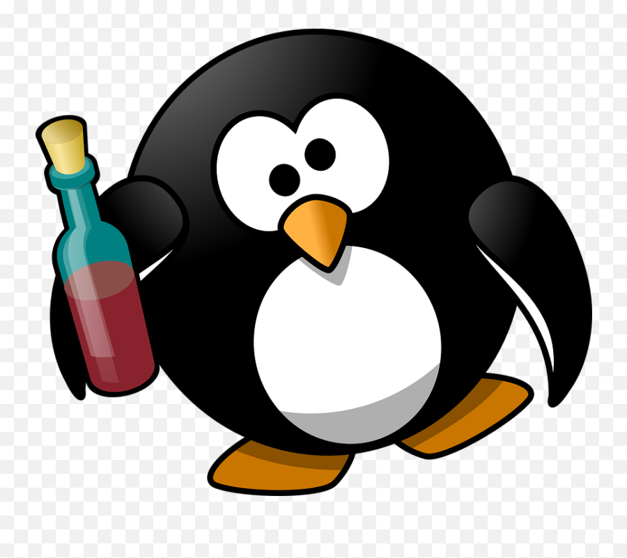 Tux Alcohol Alcoholic - Drunk Penguin Emoji,Cocktail Sunrise Emoji