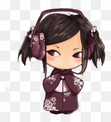 Music Girl Asian Chibigirl Freetoedit - Cartoon Emoji,Asian Girl Emoji