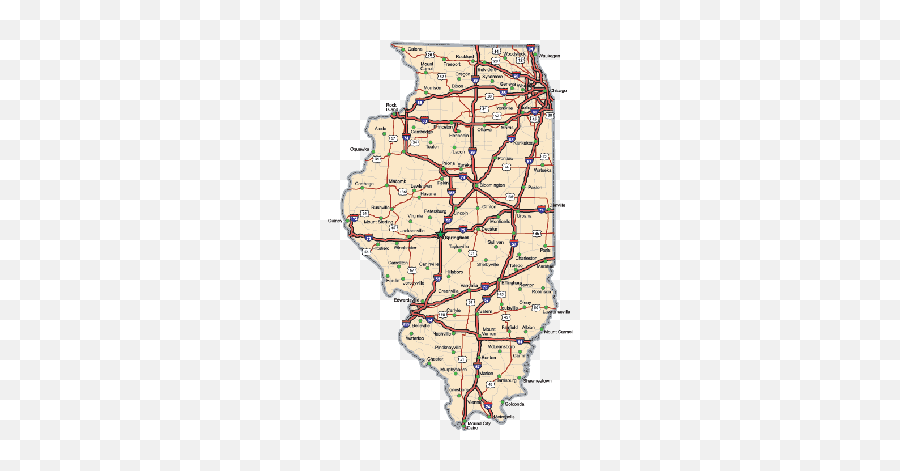 Illinois Map Clipart - Illinois Highway Map Emoji,Illinois Emoji