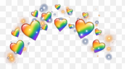 Headbandrainbowlgbtaesheticheartraibnbo - Heart Emoji Crown