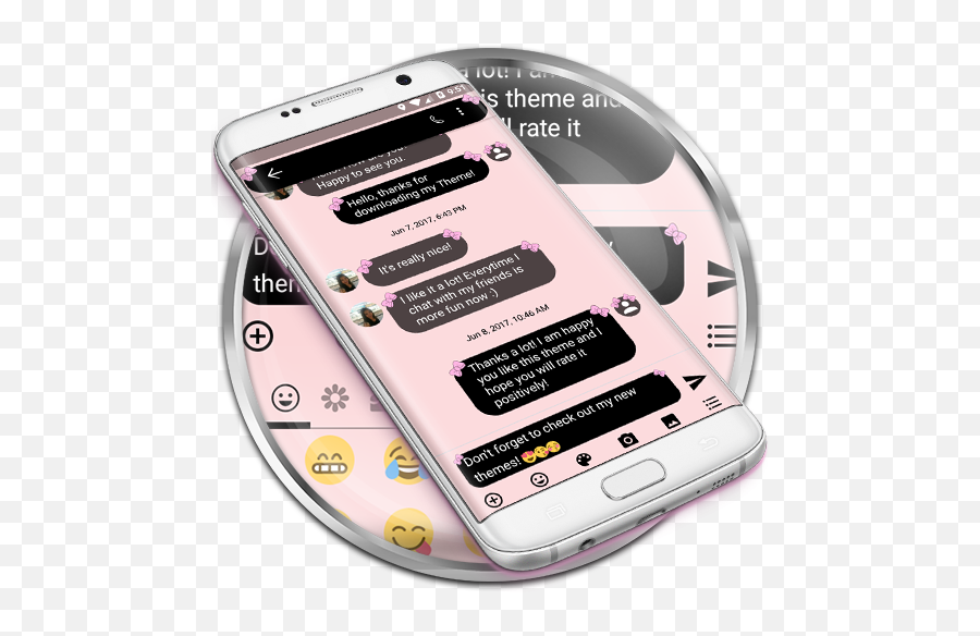 Sms Messages Bow Pink Pastel Theme For Android - Download Sms Messages Bow Pink Pastel Theme Emoji,Bow Emoji