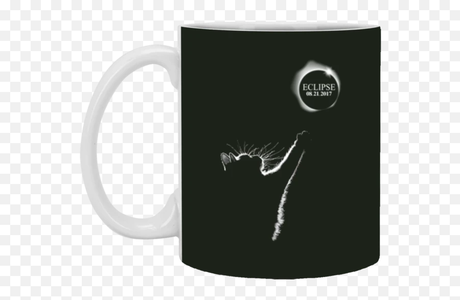 Total Solar Eclipse Cat Chasing The Moon 11 Oz Mug - Mug Emoji,Solar Eclipse Emoji