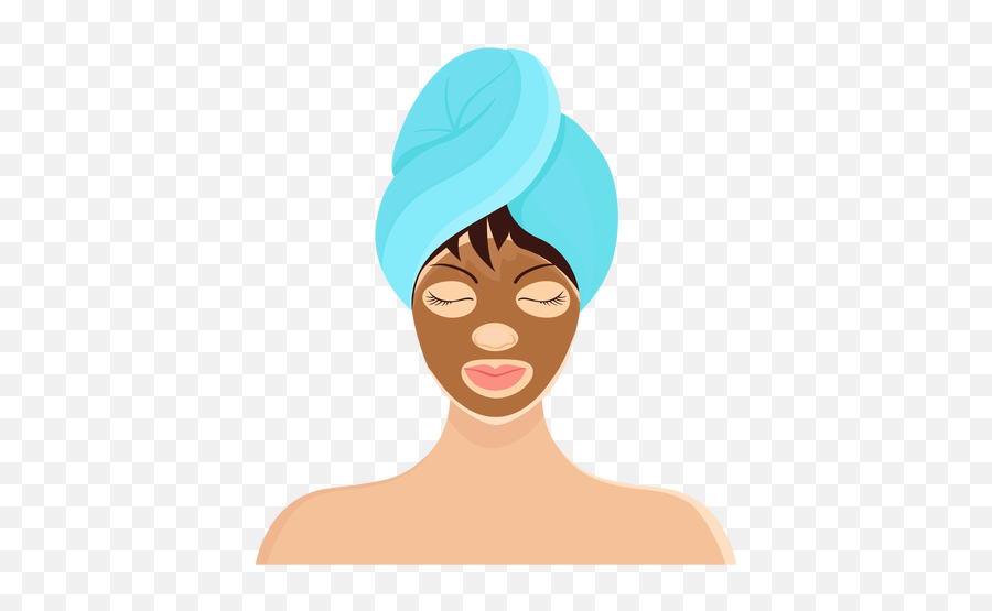Brunette Mask Fringe Towel Illustration - Transparent Png Mascara Facial Desenho Png Emoji,Head Bang Emoji