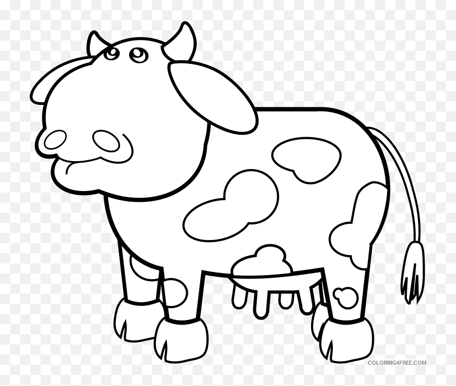 Cow Outline Coloring Pages Cow Outline Mhc3kn Png Printable - Cow Outline Emoji,Cow And Man Emoji