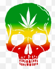 Rasta Skull Cannabis Rastafarian Weed - Bob Marley Con Marihuana Emoji