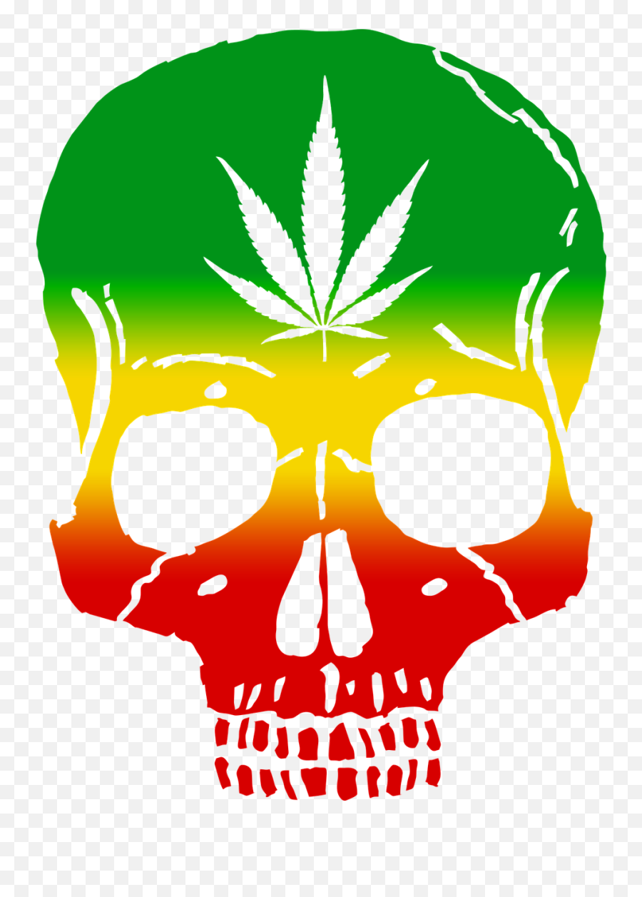 Rasta Skull Cannabis Rastafarian Weed - Bob Marley Con Marihuana Emoji,Jamaica Flag Emoji